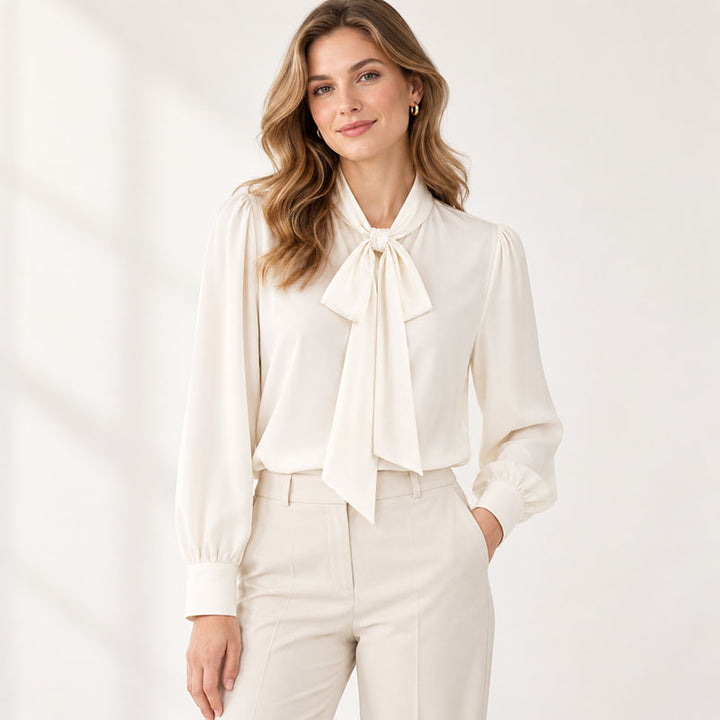 Amelie Bluse mit Bindekragen