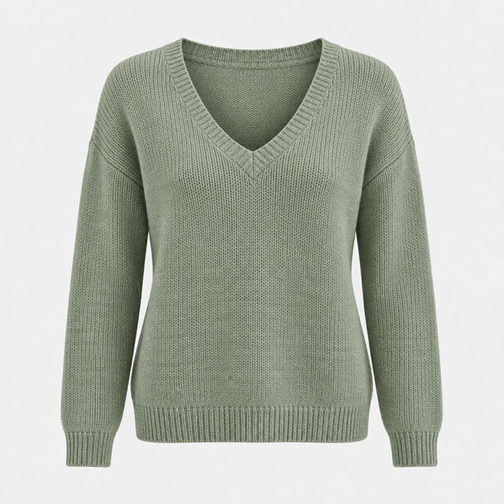 Clara V-Ausschnitt-Strickpullover