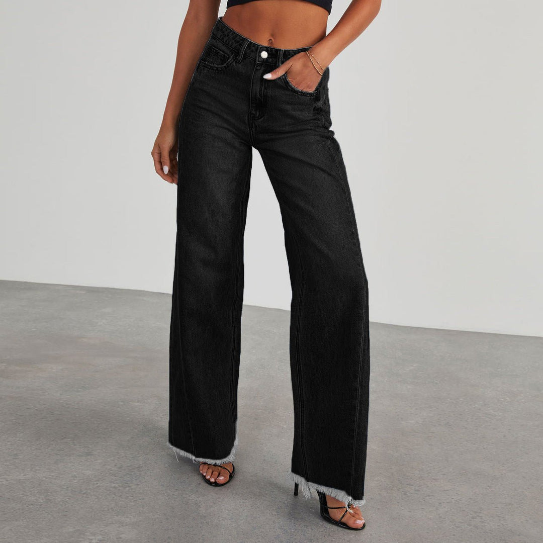 Gemma High-Waist-Jeans mit weitem Bein