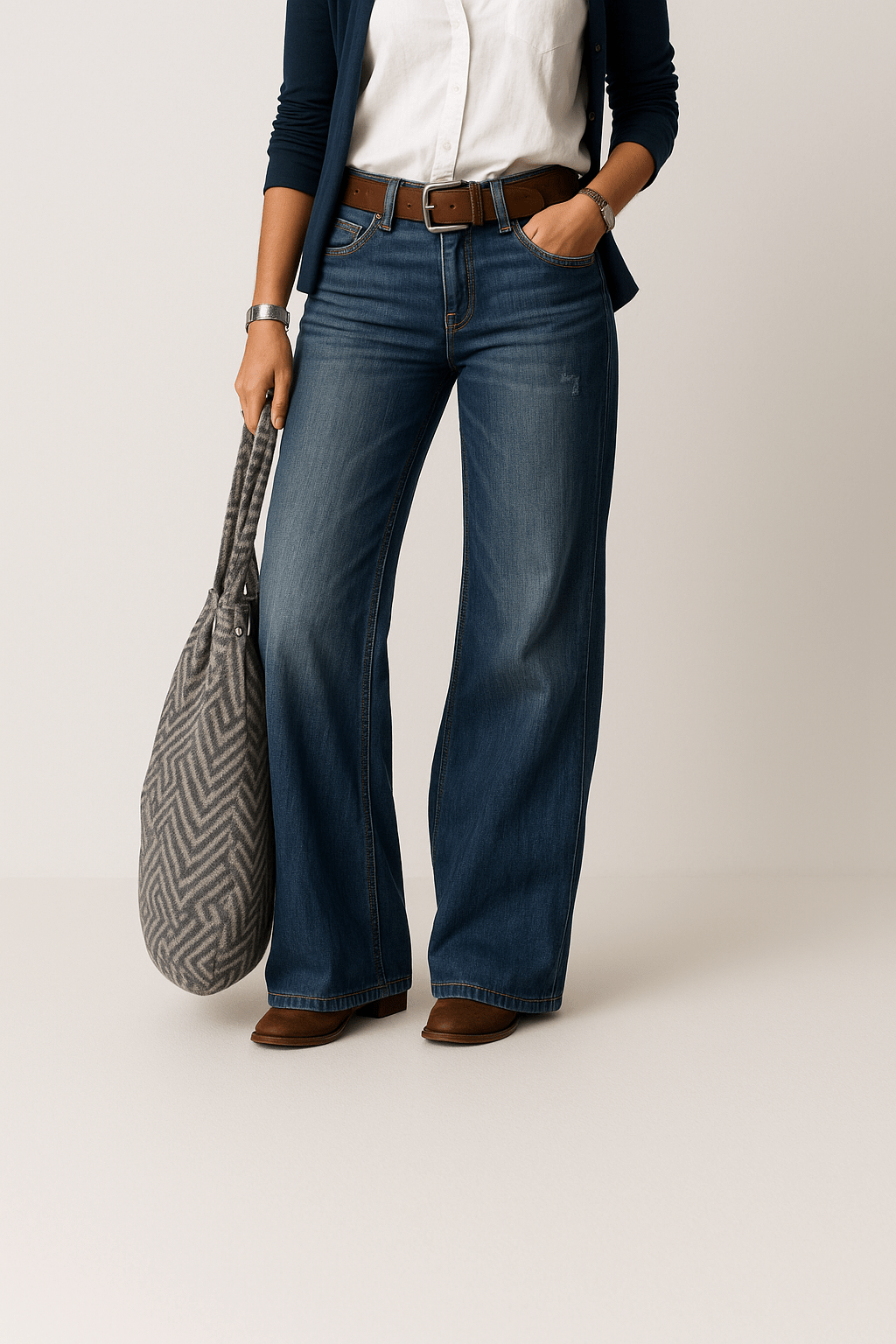 Majken Denim-Jeans mit Weitem Bein