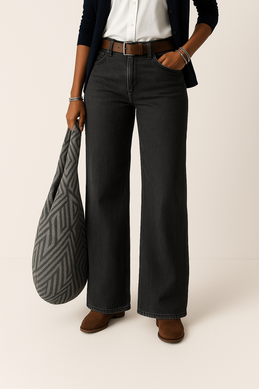 Majken Denim-Jeans mit Weitem Bein