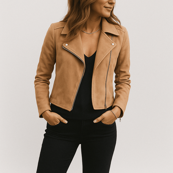 Mathilde Bikerjacke aus Wildlederimitat